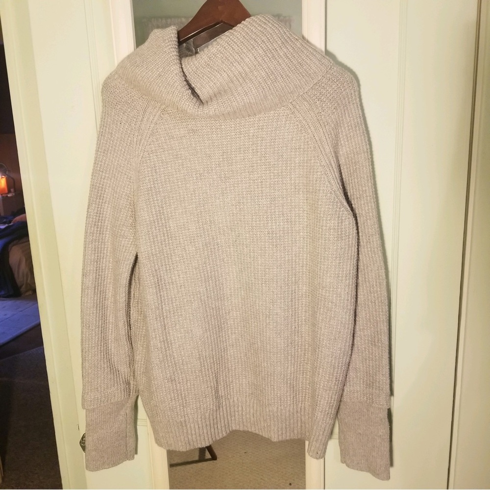 NWT, Market and Spruce, Cowl Neck Sweater, Size L, Light grey